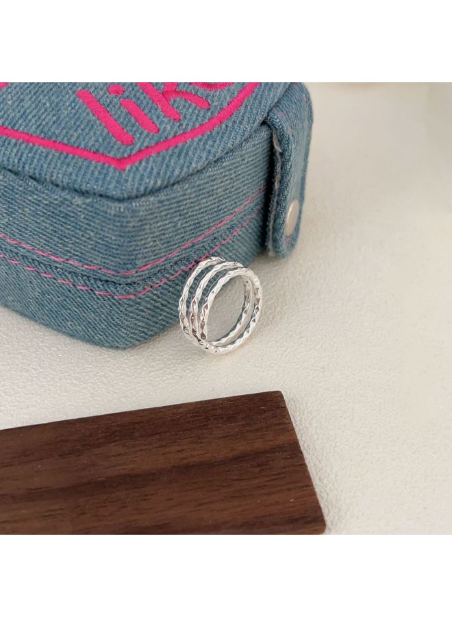 Suiheng S925 Sterling Silver Multi-layer Car Flower Winding Ring Women's Simple Light Luxury High-end Sense Opening Adjustable Ring Tide