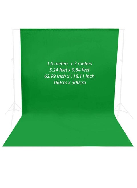 Chroma Key Green Screen Photography Background Cloth for Photo Studio Non reflective Fabric 1.6 x 3 Meters