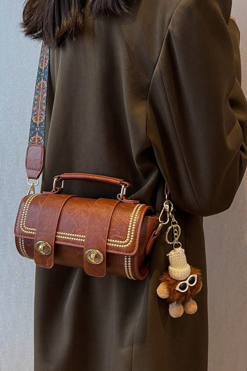 Women's Handbag in Brown Color – Made of Faux Leather and Equipped with an Adjustable Shoulder Strap Featuring Elegant Embroidery. - Image 2