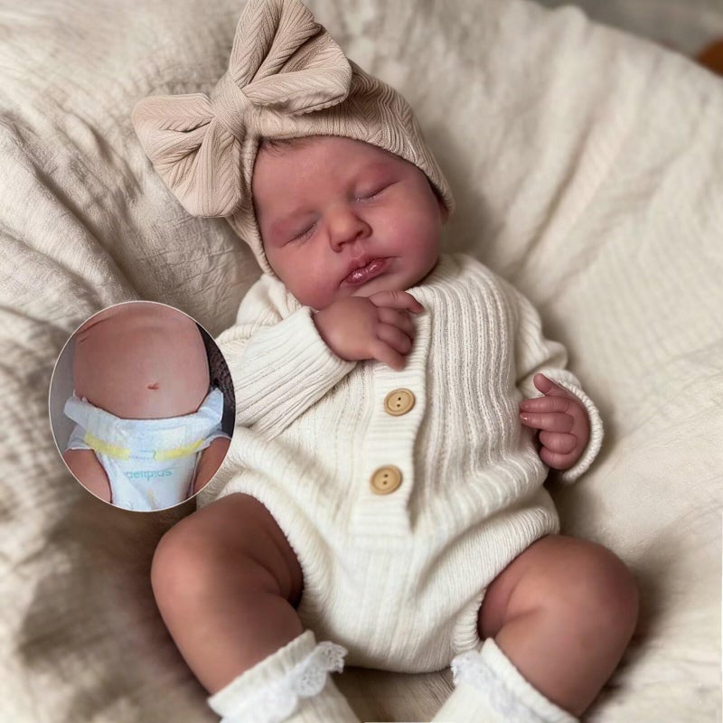 Zero Pam Reborn Baby Dolls Silicone Full Body20 in Realistic Babys Doll Anatomically Correct Girl Full Silicone Babys Doll Real Life Reborn Dolls with Accessories - Image 3