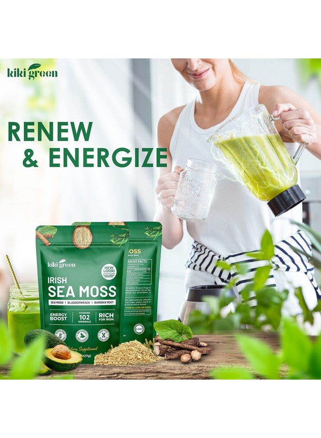 KIKI Green مسحوق الطحالب البحرية الأيرلندية 8 أونصة من الطحالب البحرية البرية مع مسحوق جذر الأرقطيون من Dr Sebi Sea Moss لدعم المناعة مسحوق Keto Vegan Friendly من Dr Sebi Sea Moss لدعم المناعة - Image 5