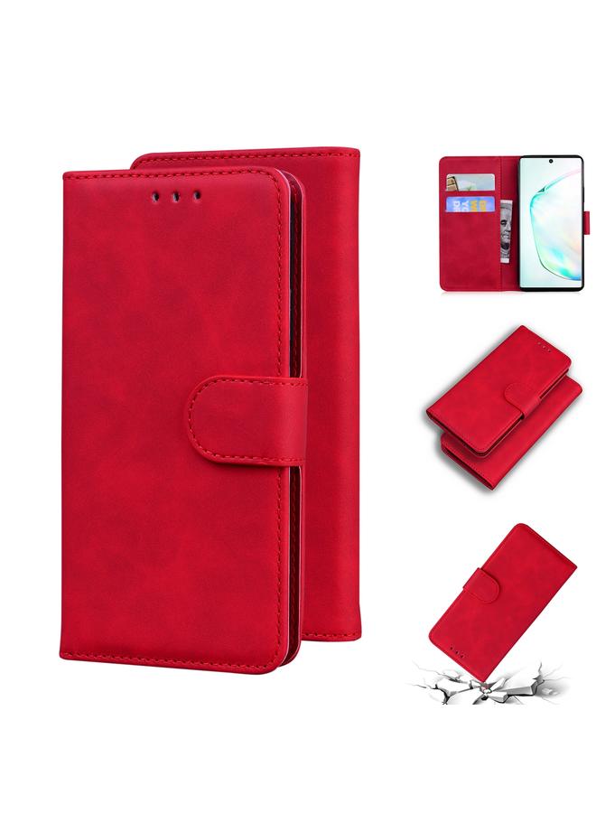 S-TOP Case For Samsung Galaxy Note10+ Skin Feel Pure Color Flip Leather Phone Case - Image 1