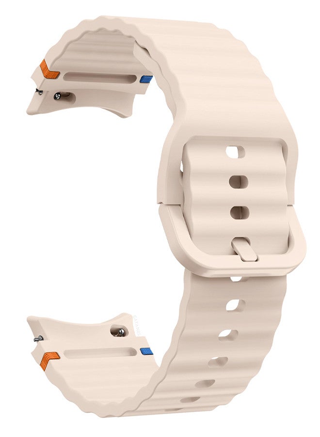 CATANES (for Samsung Galaxy Watch 7 / Samsung Galaxy Watch 6 ) Silicone Sport Band with Decorative Woven Line Durable and Sport Design for Men Women Light Pink - Image 1