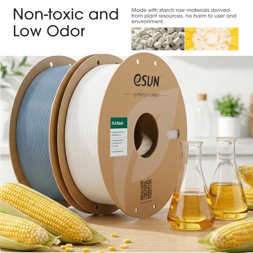 eSUN PLA Basic Filament 1.75mm, 3D Printer Filament High Speed PLA for Fast Printing, 1KG per Spool, 2 Spools High Speed 3D Printing Filament, Grey - Image 4