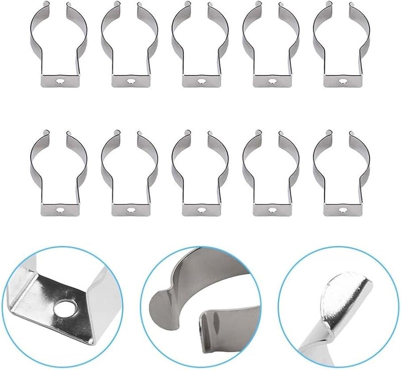 10 قطعة من مشابك تيري الثقيلة الربيعية من الفولاذ المقاوم للصدأ 304 لتخزين الأدوات وتنظيم المرآب مقاسات 12مم 15مم 18مم 21مم 25مم - Image 4