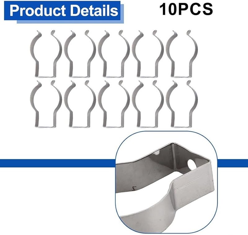 10 قطعة من مشابك تيري الثقيلة الربيعية من الفولاذ المقاوم للصدأ 304 لتخزين الأدوات وتنظيم المرآب مقاسات 12مم 15مم 18مم 21مم 25مم - Image 3