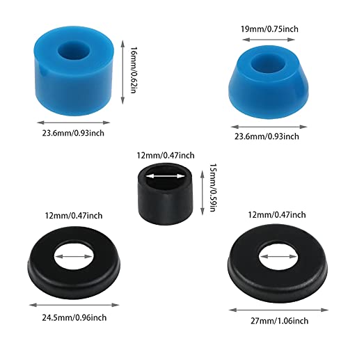 SING F LTD 3 Sets of Skateboard Truck Bushings Kit for Most 7 Inch Skateboard Trucks Bushings Skateboard Cup Washers Replacement Accessories - Image 4