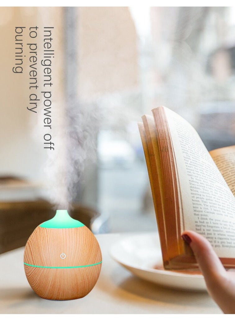 general 130ML Aromatherapy Essential Oil Diffuser Wood Grain Ultrasonic Air Humidifier Cooling with 7 Colors LED Light - Image 3