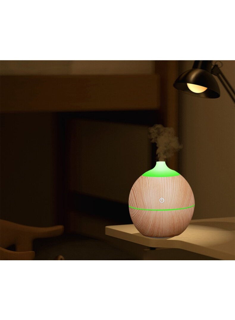 general 130ML Aromatherapy Essential Oil Diffuser Wood Grain Ultrasonic Air Humidifier Cooling with 7 Colors LED Light - Image 4