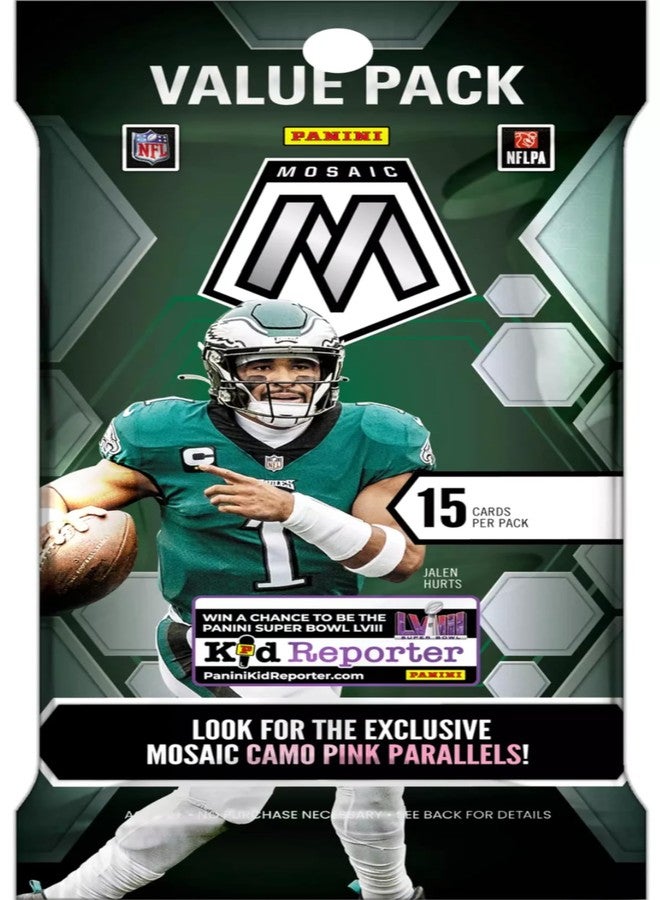 Panini 2023 Panini Mosaic Football Card Cello Value Pack - 15 Trading Cards per Pack - Image 1