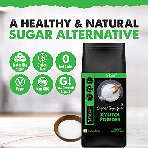 La Casa Organic Xylitol 100% Natural Sweetener for Diabetes | Combo Pack of 2 | Sugarfree | Keto Sweetener | Very Low Glycemic Impact | 400g Each | - Image 3