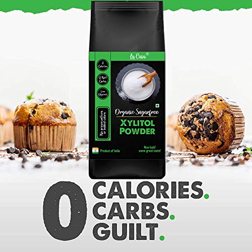 La Casa Organic Xylitol 100% Natural Sweetener for Diabetes | Combo Pack of 2 | Sugarfree | Keto Sweetener | Very Low Glycemic Impact | 400g Each | - Image 2