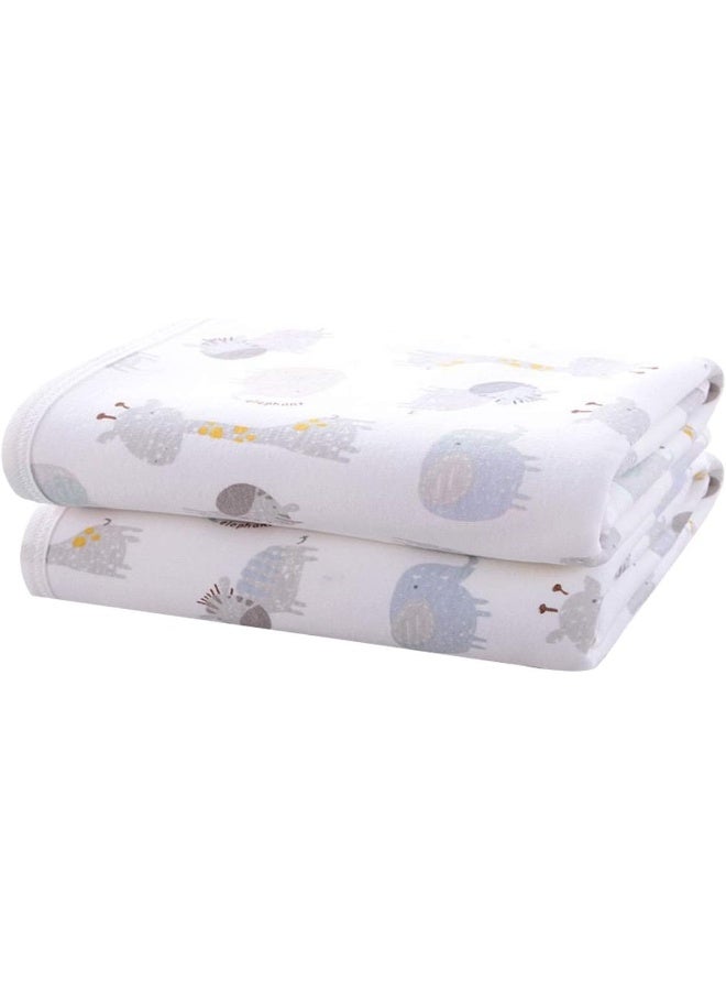 FOOK FISH Large Baby Diaper Changing Pads Soft Cotton Waterproof Changing Pad for Baby 27.5X37.5 inches Underpads Mattress Pad Sheet Protector Portable Reusable Urine Pad for Travel Gear 2 Pack - Image 1