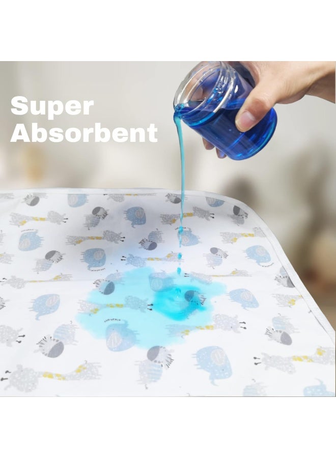 FOOK FISH Large Baby Diaper Changing Pads Soft Cotton Waterproof Changing Pad for Baby 27.5X37.5 inches Underpads Mattress Pad Sheet Protector Portable Reusable Urine Pad for Travel Gear 2 Pack - Image 4