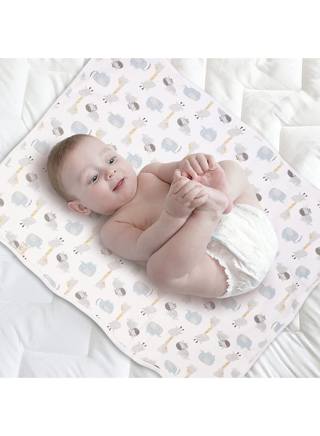FOOK FISH Large Baby Diaper Changing Pads Soft Cotton Waterproof Changing Pad for Baby 27.5X37.5 inches Underpads Mattress Pad Sheet Protector Portable Reusable Urine Pad for Travel Gear 2 Pack - Image 5