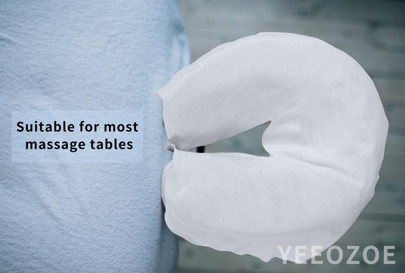 YEEOZOE 500 Count Face Cradle Covers for Massage Table, Medical-Grade Nonwoven Disposable Headrest Covers for Massage Chair, 12 * 16 inches White SPA Face Rest Cover - Image 5