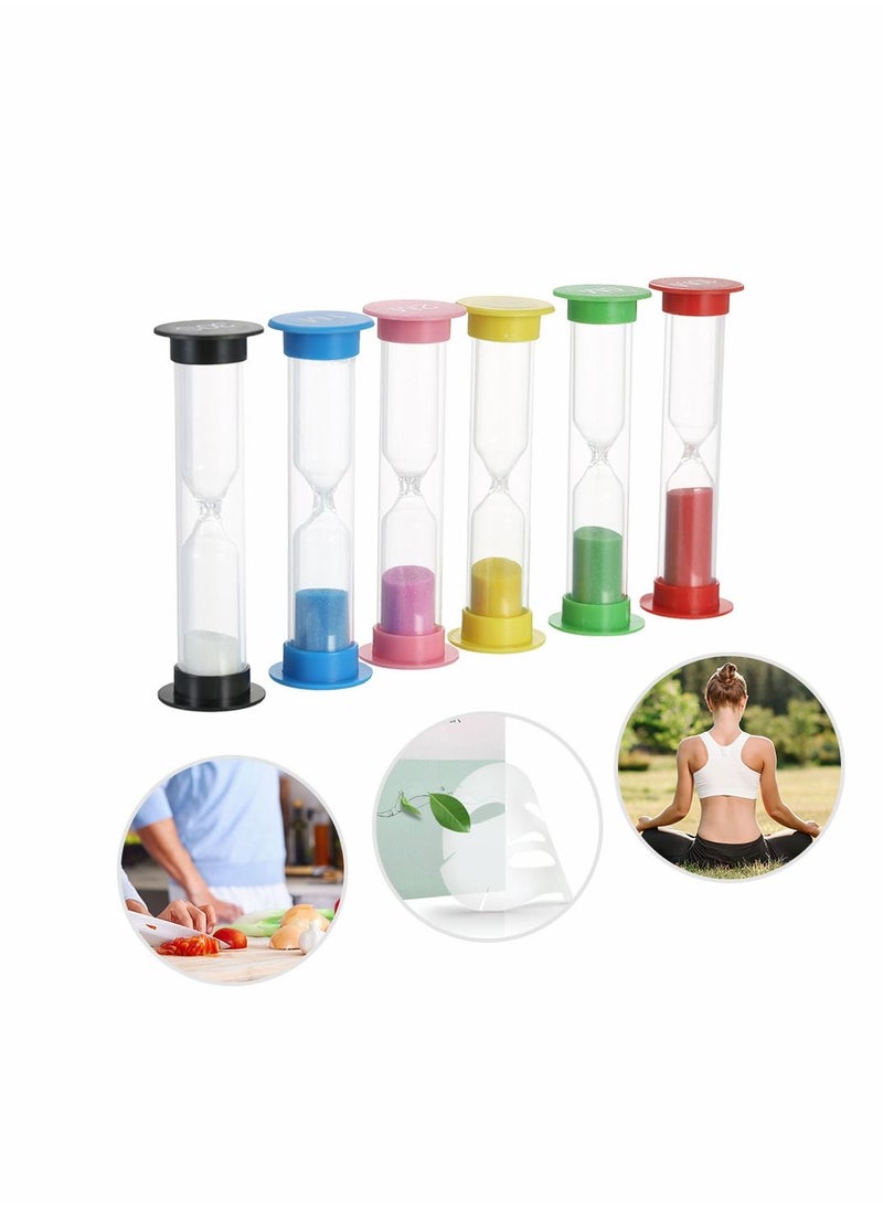 Generic - 6pcs Sand Timer Colorful Sandglass Hourglass Timer for Kitchen Office Game Timer 30sec / 1min / 2mins / 3mins / 5mins / 10mins - Image 1