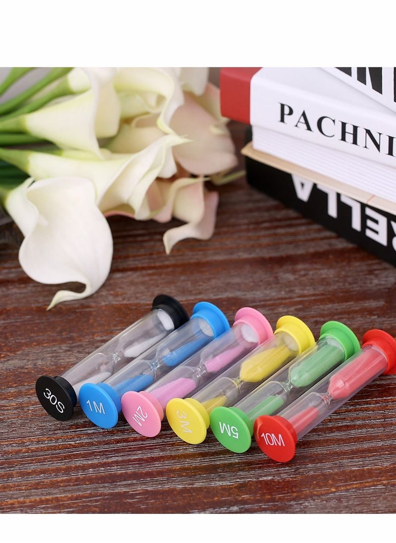 Generic - 6pcs Sand Timer Colorful Sandglass Hourglass Timer for Kitchen Office Game Timer 30sec / 1min / 2mins / 3mins / 5mins / 10mins - Image 1