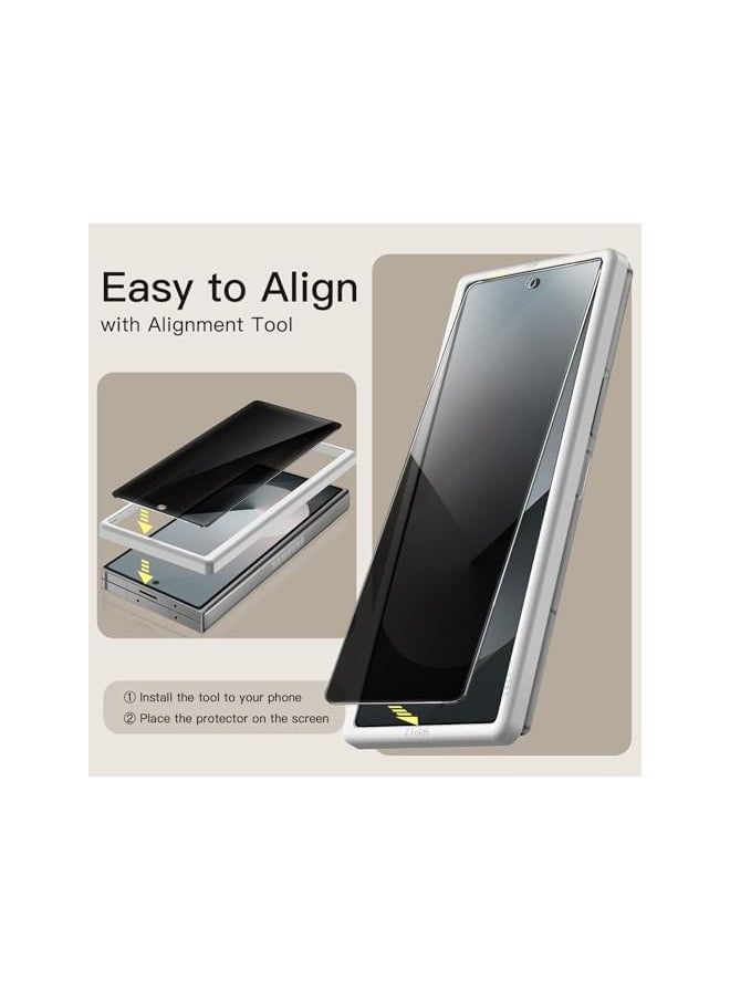 JETech Front Privacy Screen Protector for Samsung Galaxy Z Fold 6, Anti-Spy Tempered Glass Film with Easy Installation Tool, Case-Friendly, 2-Pack