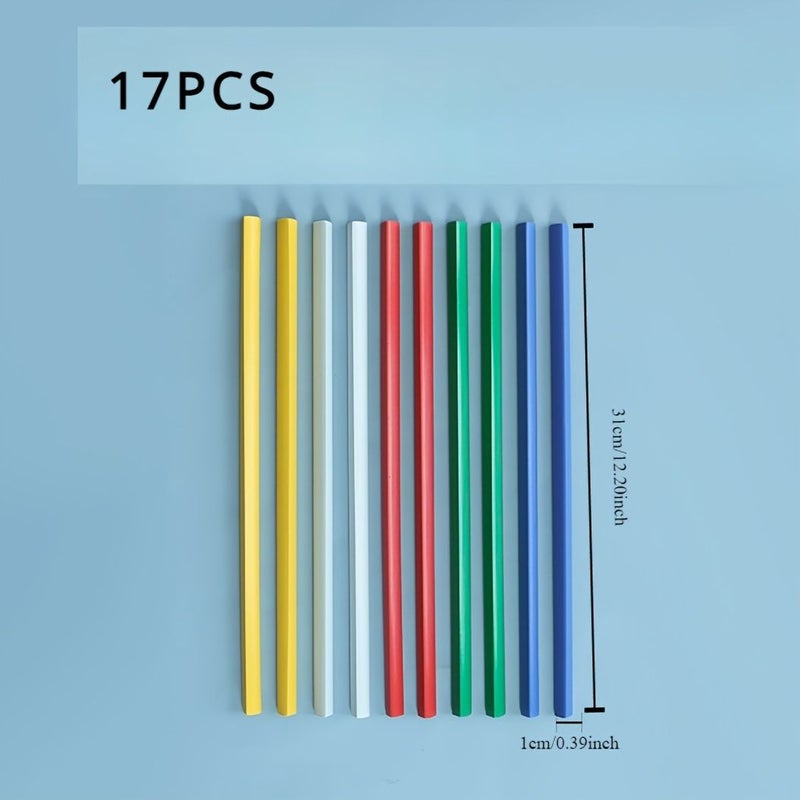 17 Pcs A4 File Pull Bar Clips Random Color Folders Lever Arch Binders Display File Strips Portable Office School Supplies Document Organizer For Reports Resumes - Image 4