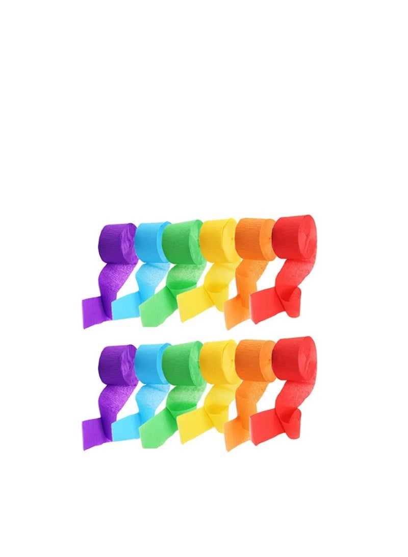 Flamingo 12pcs Crepe Paper Streamers Colored Paper Streamer Birthday Wedding Decorations - Image 2