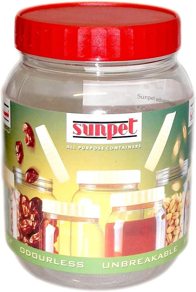 Sunpet Air & land transit compatible Large Red Top Plastic Food Storage Canister Size 1500 ml Simple upgraded construction - Image 2