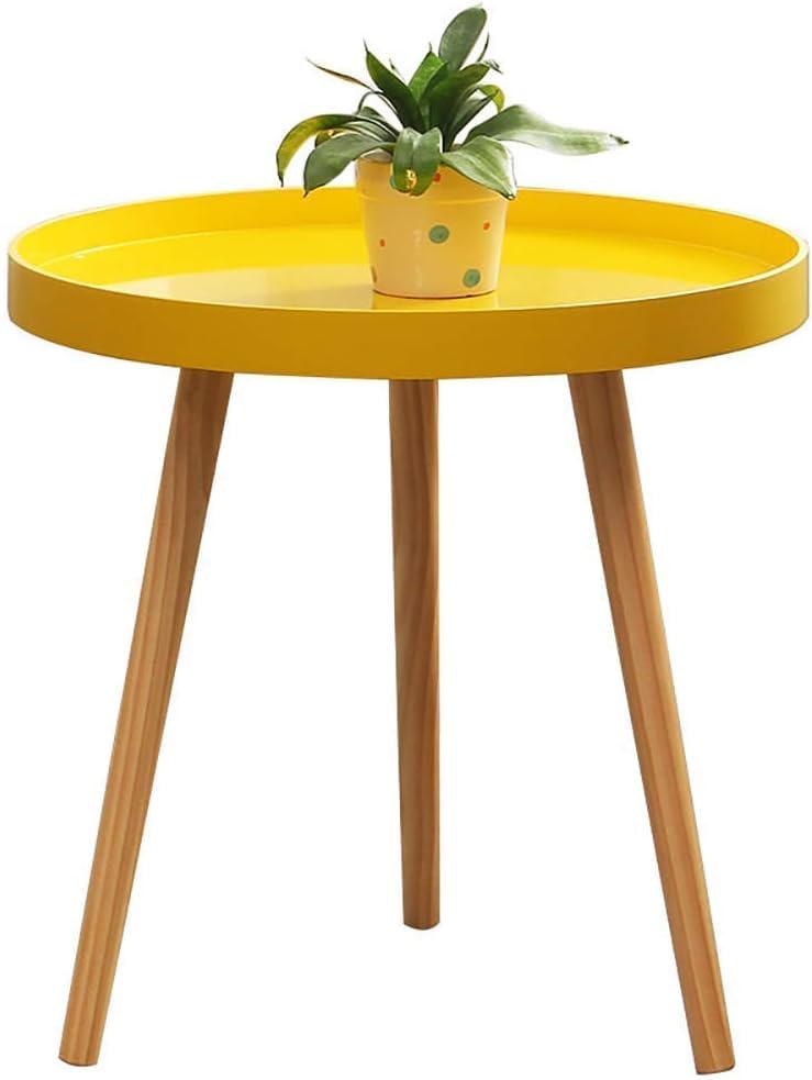 DDS Dream Decor Shoppee 3 Legs Side Table,Round Table Modern Minimalist End Table, Home Decor Living Room Bedroom Bed Side Coffee Table Home Decor (Yellow) - Image 4
