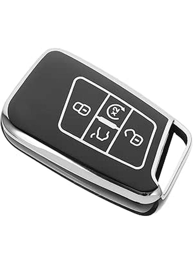 Black TPU Key Fob Cover 5 Button Scratch Resistant Protector Case for Car Keys - Image 1