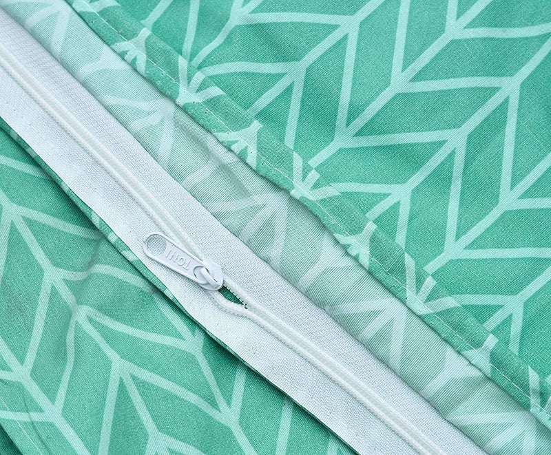 MORADO Premium Glace Cotton Single Bed Quilt Cover/Duvet Cover/Rajai Cover/Blanket Cover with Zipper (GreenZigZag, 60x90 Inches) - Image 4