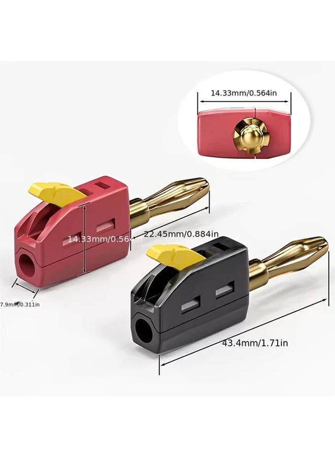 5 Pairs 4mm Banana Plug Audio Speaker Connectors Quick Connect Electrical Terminals - Image 2