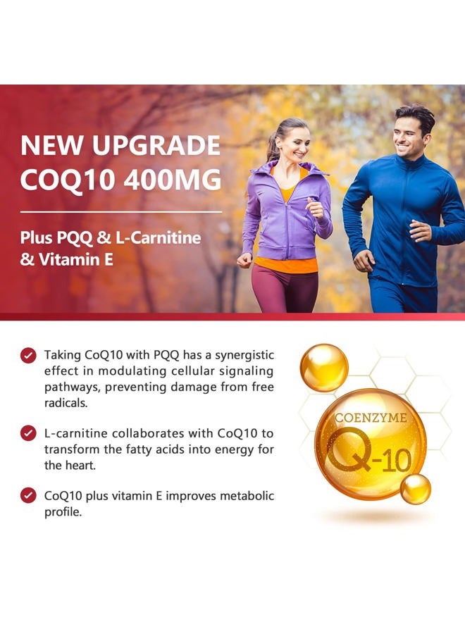 NATURE TARGET CoQ10-400mg with PQQ, Omega-3s & L-Carnitine, High Absorption Coenzyme-Q10 with BioPerine, Supports Heart, Brain, Immune System, Energy Production, 120 Servings - Image 4
