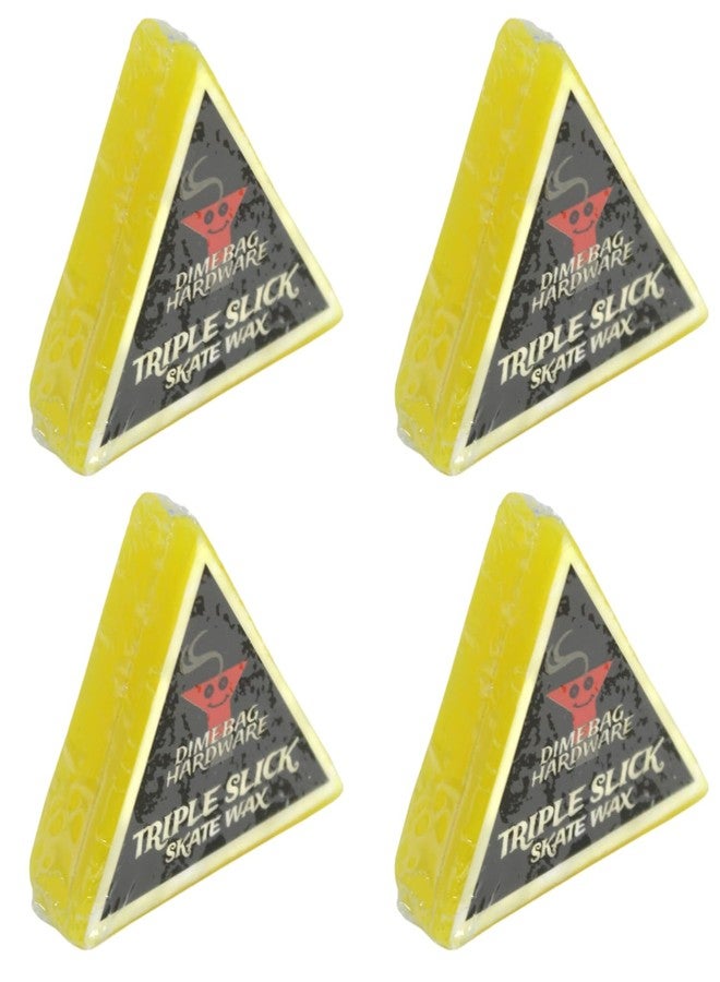 Dime Bag Hardware Triple Slick Scented Skateboard Curb Wax - Pocket Size Yellow 4-Pack for Skaters On The Go - Use on Curbs, Ledges and Rails at the Skate Park or in the Streets - Image 1
