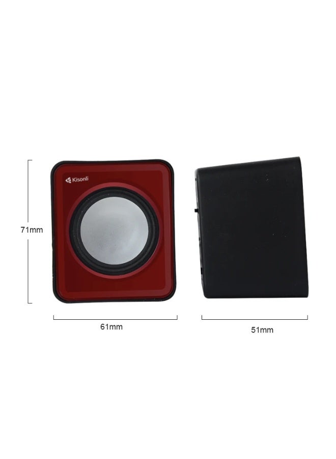 Kisonli V310 USB Mini Speaker with 2W Stereo Sound - Image 3