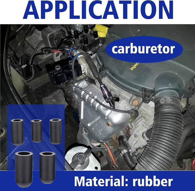 BUSY-CORNER 160 Pieces Vacuum Cap Assortment - Rubber Hose Caps Kit for Carburetor and Manifold (Black) - Image 4