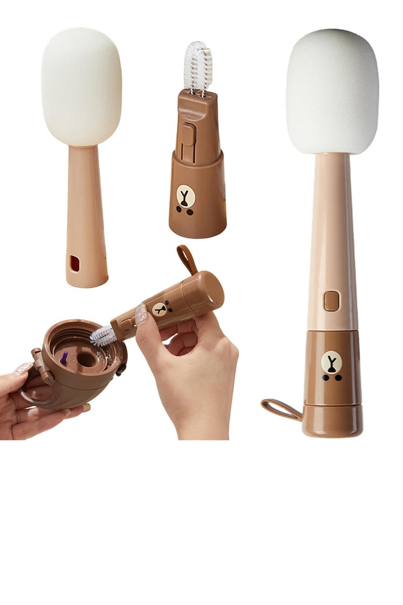 Gonice 3-in-1 Bottle Brush with Straw Brush, Long Handle Water Bottle Scrubbing Brush, Built for Cleaning Sport Bottles, Baby Bottles, Water Bottles, Coffee Mugs, Flask - Image 1