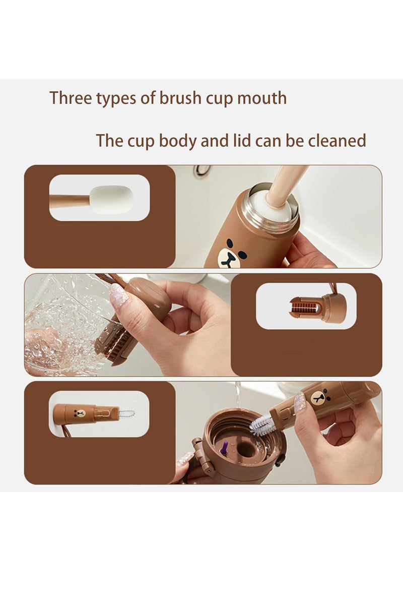 Gonice 3-in-1 Bottle Brush with Straw Brush, Long Handle Water Bottle Scrubbing Brush, Built for Cleaning Sport Bottles, Baby Bottles, Water Bottles, Coffee Mugs, Flask - Image 3