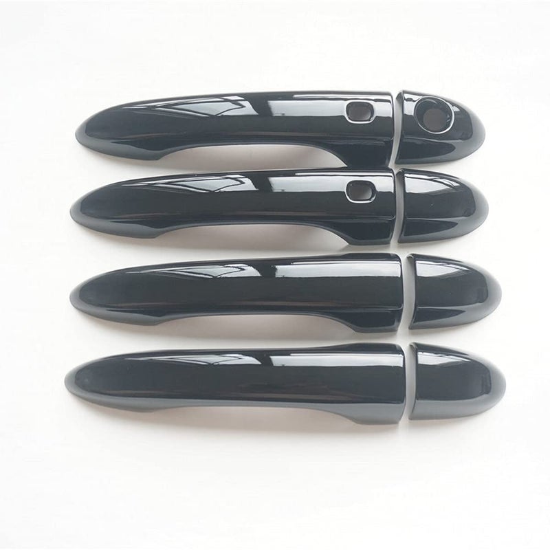 CYAuto New Set Glossy Black Sport Door Handle Cover Trim Fit for Jeep Cherokee Compass Dodge Dart Chrysler 200 Glossy Black with 2 Keyless Holes - Image 2