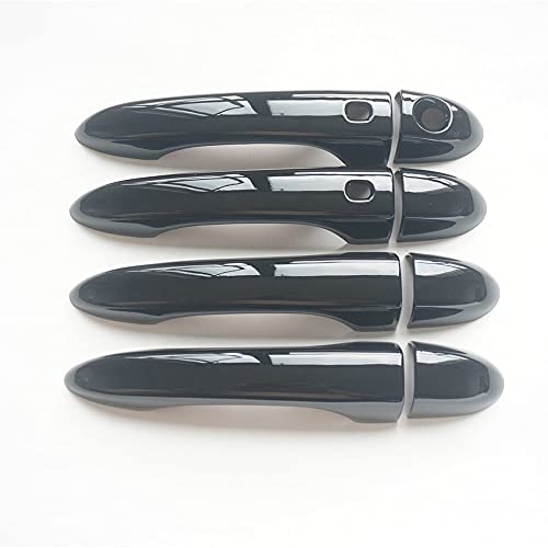 CYAuto New Set Glossy Black Sport Door Handle Cover Trim Fit for Jeep Cherokee Compass Dodge Dart Chrysler 200 Glossy Black with 2 Keyless Holes - Image 1