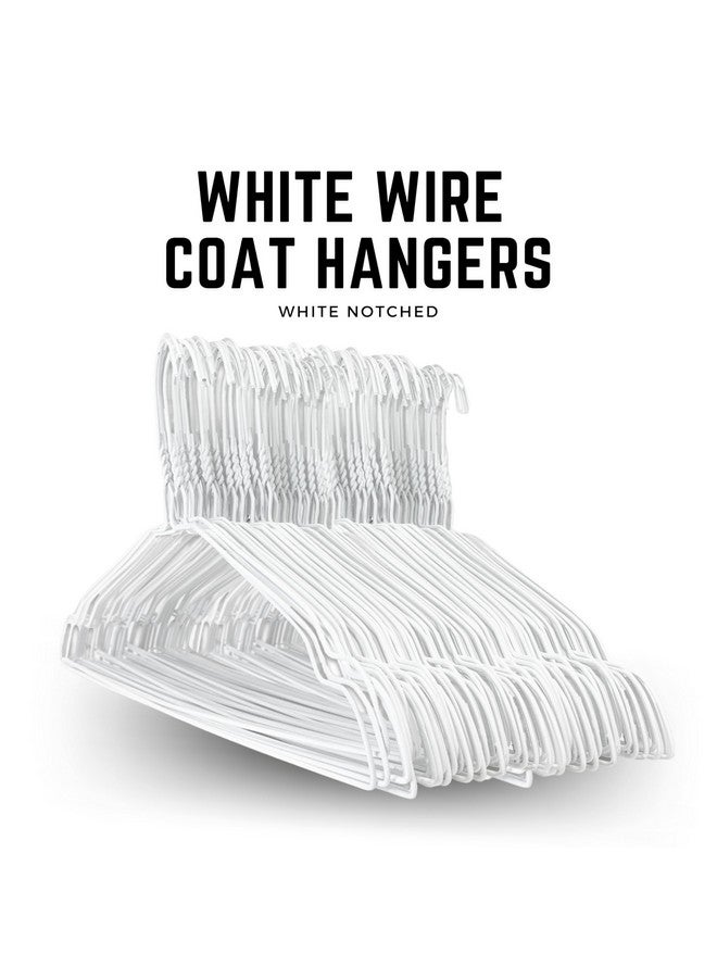 G Metal Wire Hanger 16 Inch - Bulk Hanger with Notches, Rustproof Perfect for Dry Cleaners, Laundry and Boutiques - 16" Long & 13 Gauge (2.2mm) Thick (White, Pack of 100) - Image 5