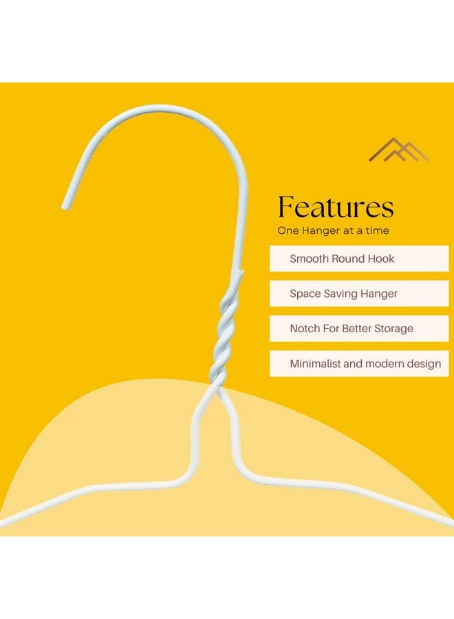 G Metal Wire Hanger 16 Inch - Bulk Hanger with Notches, Rustproof Perfect for Dry Cleaners, Laundry and Boutiques - 16" Long & 13 Gauge (2.2mm) Thick (White, Pack of 100) - Image 3