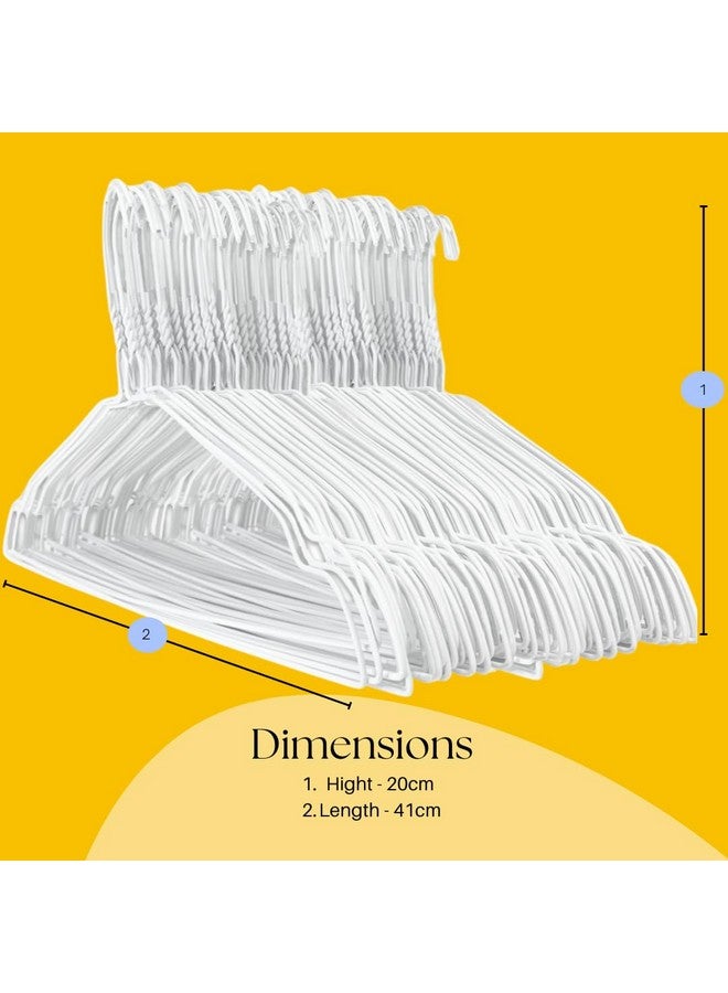 G Metal Wire Hanger 16 Inch - Bulk Hanger with Notches, Rustproof Perfect for Dry Cleaners, Laundry and Boutiques - 16" Long & 13 Gauge (2.2mm) Thick (White, Pack of 100) - Image 4