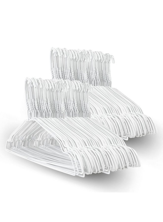 G Metal Wire Hanger 16 Inch - Bulk Hanger with Notches, Rustproof Perfect for Dry Cleaners, Laundry and Boutiques - 16" Long & 13 Gauge (2.2mm) Thick (White, Pack of 100) - Image 1