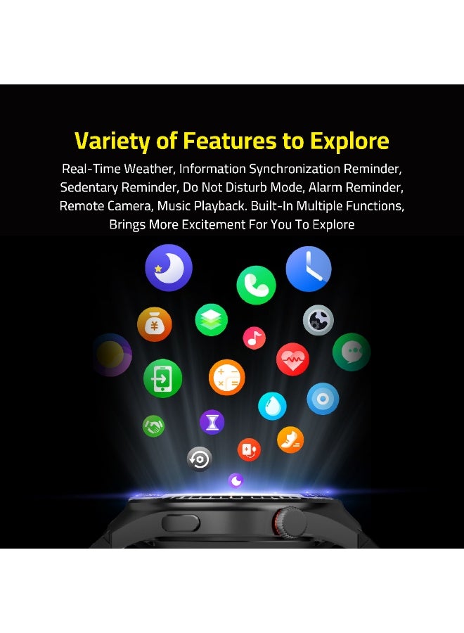 TCH Smart Watch E11 Tornado for Men 1.43 Amoled Display, Bluetooth Call, 180 Sports Modes, Heart Rate, Sleep Monitor, SpO2, IP68 Waterproof, 10-Day Battery, For Android/IOS - Image 5