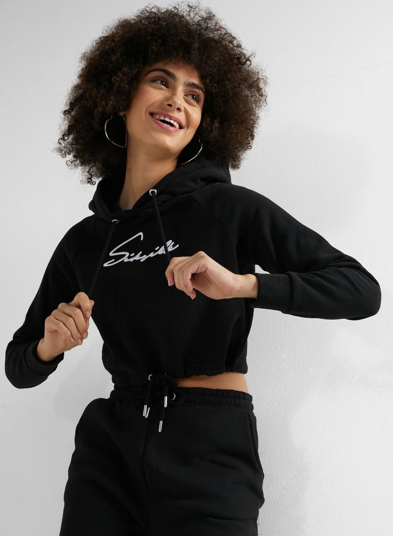 SikSilk Essential Cropped Hoodie - Image 1