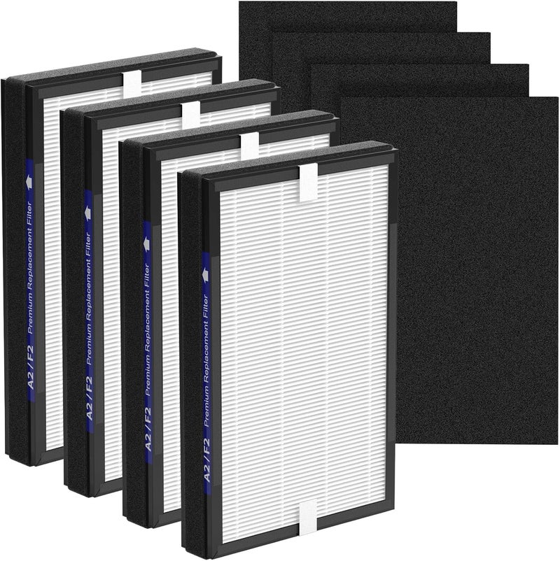 XBWW 4 Packs F2 A2 Replacement Filters Compatible with 3M Filtrete Room Air Purifi-er Models FAP-C02WA-G2, FAP-C03BA-G2, FAP-T03BA-G2, FAP-SC02N, FAP-SC02W, FAP-C02-A2, FAP-C03-A2 and FAP-T03-A2 - Image 1