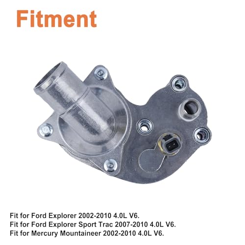 YOUYIEN Upgrade Aluminum Thermostat Housing Assembly(1PCS). Replaces Part #2L2Z8592AA 2L2Z8592BA. Fit for Ford Explorer 2002-2010 4.0L V6,Mercury Mountaineer 2002-2010 4.0L V6. - Image 3