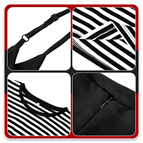 Tisancy 6 Pcs Halloween French Artist Costume Women Outfit Dress Striped T Shirt Gloves Beret Scarf Sunglasses(Red Beret,X-Large) - Image 4