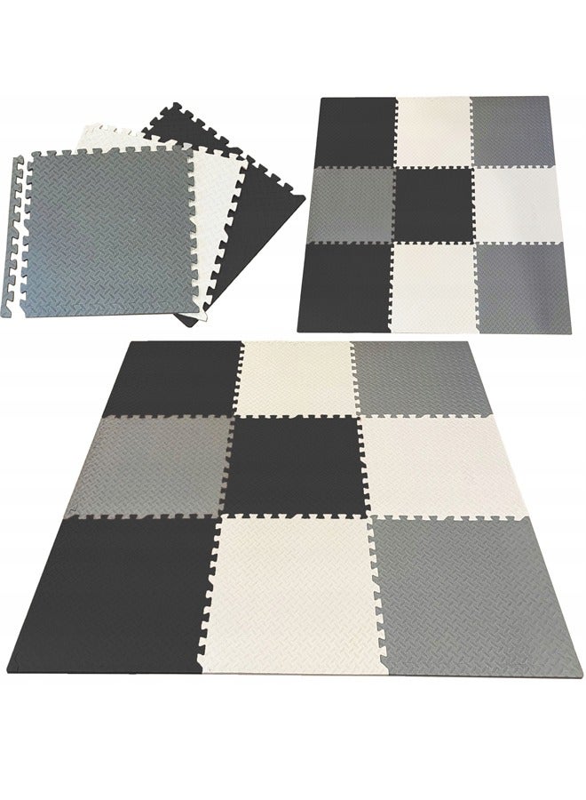 Optico Protective Flooring Foam Mat, Puzzle Floor Mat EVA Foam Mats Foam Mat Interlocking Floor Tiles Exercise Mats Thicked Interlocking Kids Floor Mats, Soft Non-Toxic Baby Play mats for Home Workout Fitness Baby Playroom Squares Foam Floor Mats for Kids Toddlers, & Babies - Image 2