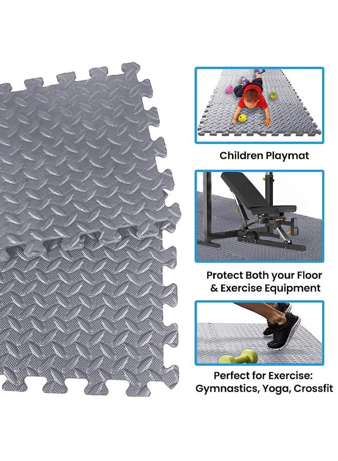 Optico Protective Flooring Foam Mat, Puzzle Floor Mat EVA Foam Mats Foam Mat Interlocking Floor Tiles Exercise Mats Thicked Interlocking Kids Floor Mats, Soft Non-Toxic Baby Play mats for Home Workout Fitness Baby Playroom Squares Foam Floor Mats for Kids Toddlers, & Babies - Image 4