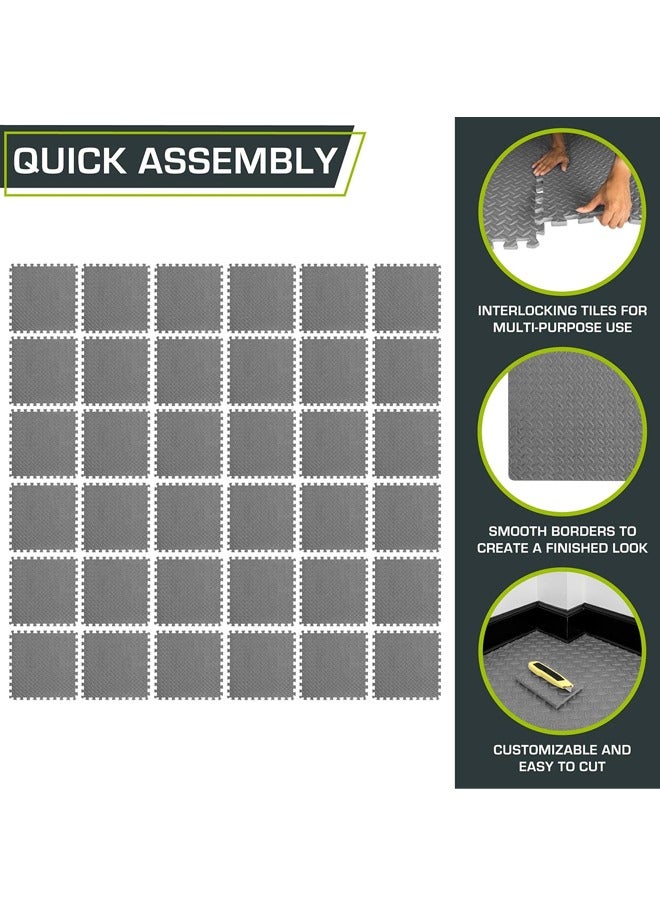 Optico Protective Flooring Foam Mat, Puzzle Floor Mat EVA Foam Mats Foam Mat Interlocking Floor Tiles Exercise Mats Thicked Interlocking Kids Floor Mats, Soft Non-Toxic Baby Play mats for Home Workout Fitness Baby Playroom Squares Foam Floor Mats for Kids Toddlers, & Babies - Image 3